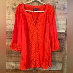 New Directions Lace Trim Blouse